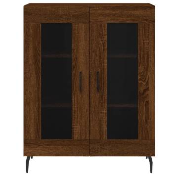 Brown Oak Sideboard 69.5x34x90 cm | Durable Engineered Wood