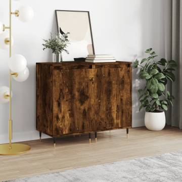 Stylish Smoked Oak Sideboards - 2 pcs | Hipomarket UK