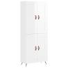 Stylish Highboard High Gloss White - 69.5x34x180 cm