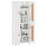 Stylish Highboard High Gloss White - 69.5x34x180 cm