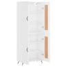 Stylish Highboard High Gloss White - 69.5x34x180 cm