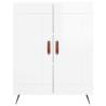 Stylish Highboard High Gloss White - 69.5x34x180 cm