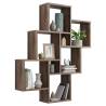 FMD Wall-Mounted Shelf with 8 Compartments - Old Style Dark