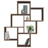 FMD Wall-Mounted Shelf with 8 Compartments - Old Style Dark