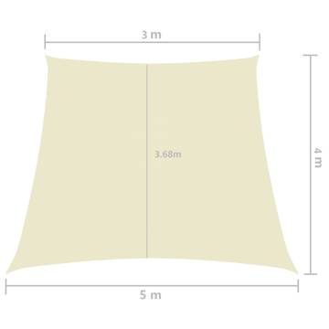 Sunshade Sail Oxford Fabric 3/5x4 m - Cream Trapezium Shape