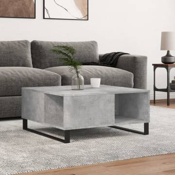 Elegant Concrete Grey Coffee Table - 80x80 cm | Hipo Market