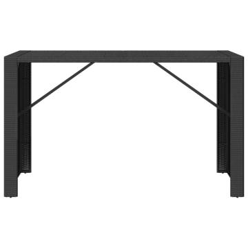 Bar Table with Glass Top Black - Stylish Outdoor Furniture