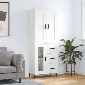 Stylish Highboard White 69.5x34x180 cm - HipoMarket