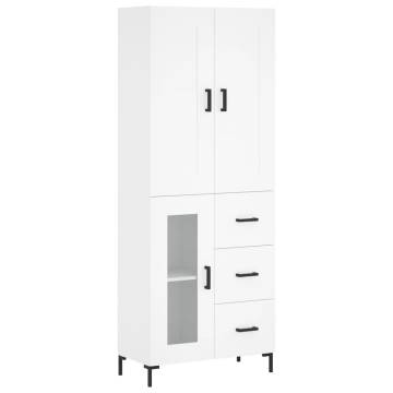 Stylish Highboard White 69.5x34x180 cm - HipoMarket