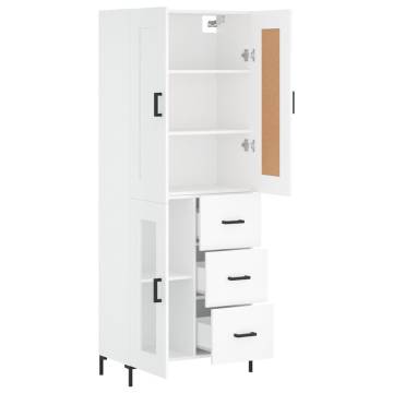 Stylish Highboard White 69.5x34x180 cm - HipoMarket