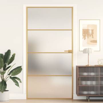 Interior Door Slim Golden - Tempered Glass & Aluminium | Hipomarket