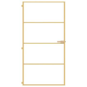 Interior Door Slim Golden - Tempered Glass & Aluminium | Hipomarket