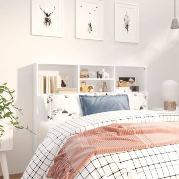 Headboard Cabinet White - Stylish Bedroom Storage 120x19x103.5cm