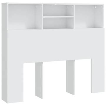 Headboard Cabinet White - Stylish Bedroom Storage 120x19x103.5cm