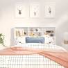 Headboard Cabinet White - Stylish Bedroom Storage 120x19x103.5cm