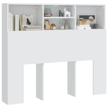 Headboard Cabinet White - Stylish Bedroom Storage 120x19x103.5cm