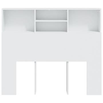 Headboard Cabinet White - Stylish Bedroom Storage 120x19x103.5cm