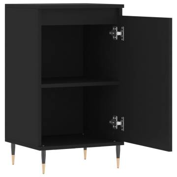 Stylish Black Sideboard - 40x35x70 cm Engineered Wood