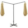 Double Parasol with Steel Pole Taupe 600 cm - Stylish Outdoor Shade