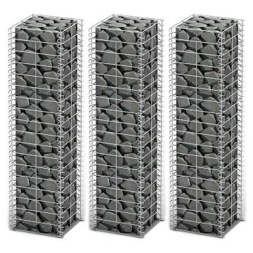 Gabion Set 3 pcs Galvanised Wire - Ideal for Landscape Design