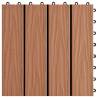 11 pcs Deep Embossed WPC Decking Tiles Light Brown - 1 sqm