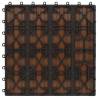 11 pcs Deep Embossed WPC Decking Tiles Light Brown - 1 sqm