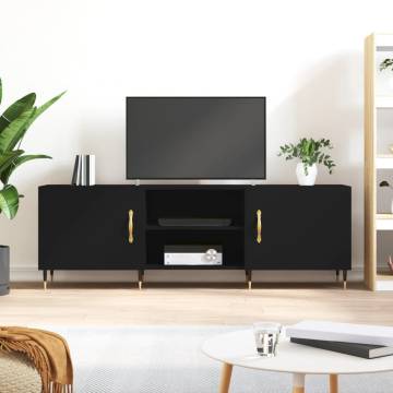 Stylish Black TV Cabinet - 150x30x50 cm Engineered Wood