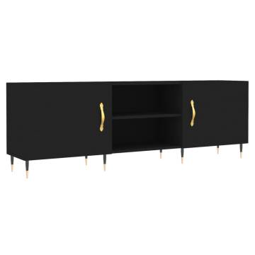 Stylish Black TV Cabinet - 150x30x50 cm Engineered Wood