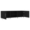 Stylish Black TV Cabinet - 150x30x50 cm Engineered Wood