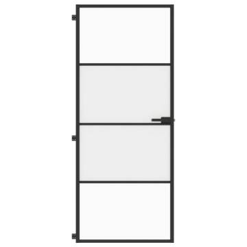 Interior Door Slim Black 83x201.5 cm | Tempered Glass & Aluminium