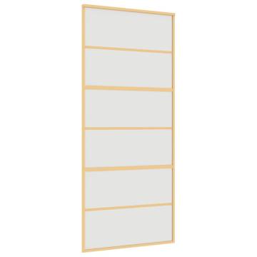 Stylish Sliding Door Gold 90x205 cm - Frosted Glass & Aluminium