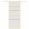 Stylish Sliding Door Gold 90x205 cm - Frosted Glass & Aluminium