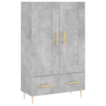 Stylish Highboard in Concrete Grey - Engineered Wood Storage