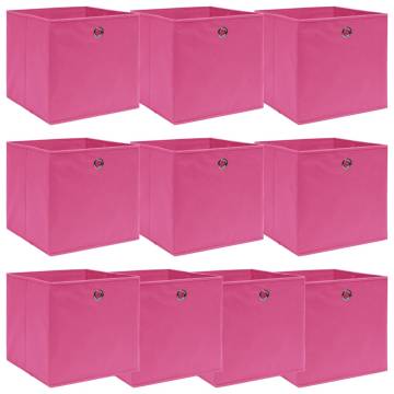 10 pcs Pink Fabric Storage Boxes - 32x32x32 cm | Hipo Market