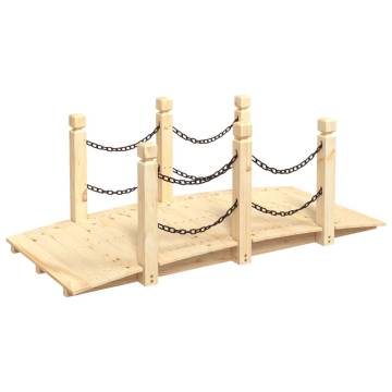 Garden Bridge with Chain Railings | Solid Wood Spruce 150x67cm