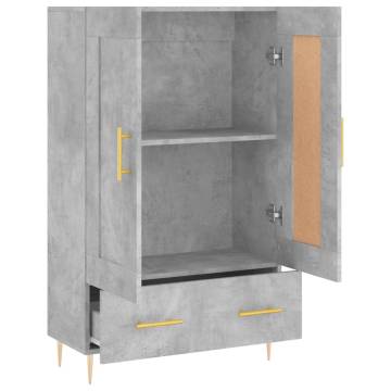 Stylish Highboard in Concrete Grey - Engineered Wood Storage