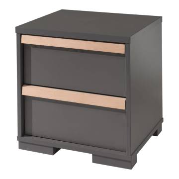 Vipack London 2-Drawer Nightstand - Anthracite Wood