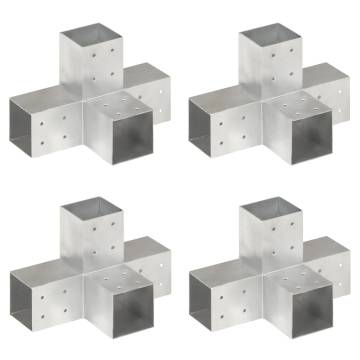 Post Connectors 4 pcs X Shape Galvanised Metal - Hipo Market