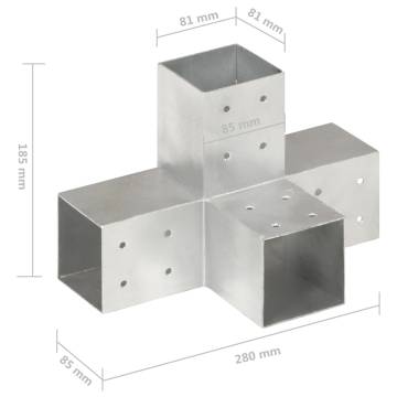 Post Connectors 4 pcs X Shape Galvanised Metal - Hipo Market