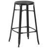 Stylish Black Steel Bar Stools - Set of 6 | HipoMarket