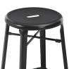 Stylish Black Steel Bar Stools - Set of 6 | HipoMarket