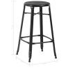 Stylish Black Steel Bar Stools - Set of 6 | HipoMarket