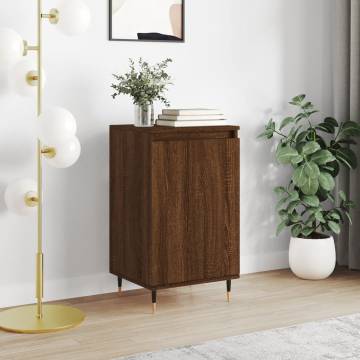 Stylish Brown Oak Sideboard - 40x35x70 cm - Engineered Wood