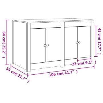 Outdoor Kitchen Cabinet - Solid Wood Gloss - 106x55x64 cm