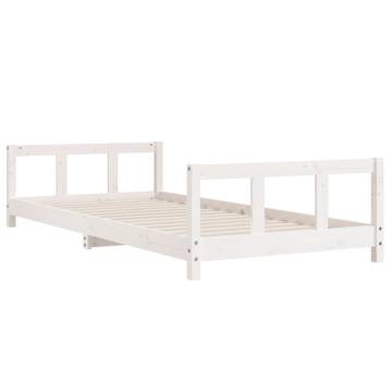 Kids Bed Frame White 90x190 cm Solid Pine | Hipomarket