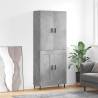 Highboard Concrete Grey 69.5x34x180 cm Engineered Wood Colour concrete grey Quantity in Package 1 Model 2 wood doors 