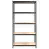 5-Layer Anthracite Storage Shelf | Durable Steel & Wood