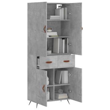 Elegant Highboard Concrete Grey - 69.5x34x180 cm