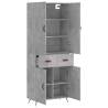 Elegant Highboard Concrete Grey - 69.5x34x180 cm