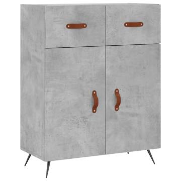 Elegant Highboard Concrete Grey - 69.5x34x180 cm